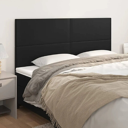 vidaXL Têtes de lit 4 pcs Noir 80x5x78/88 cm Similicuir