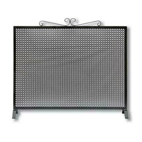 Visiodirect Grille de Protection pour cheminée, Grille Pare-feu modèle special en Fer forgé coloris Noir - Hauteur 78 x Longueur 100 cm