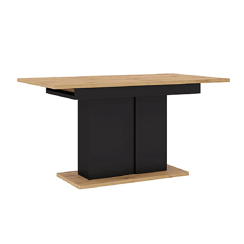 Bestmobilier Donnely - table à manger extensible - bois et noir - 4 à 8 personnes