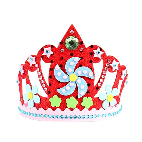 Wewoo EVA À La Main Bandeau D'anniversaire Chapeau Enfants Bricolage Artisanat Jouets Décorations De Fête Cadeau Rouge