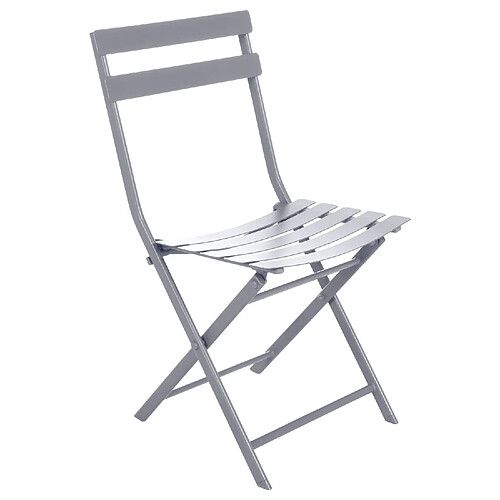 Hesperide Chaise de jardin pliable en métal Greensboro - Gris quartz