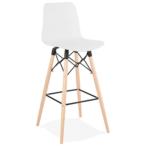 Alterego Tabouret de bar design 'MOZAIK' blanc style scandinave