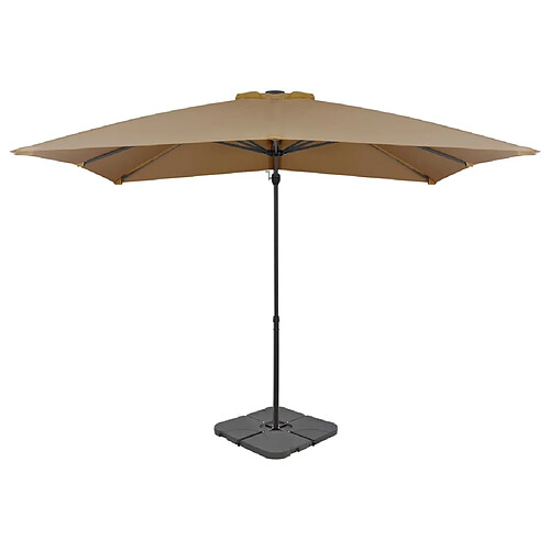 vidaXL Parasol de jardin avec base portable taupe