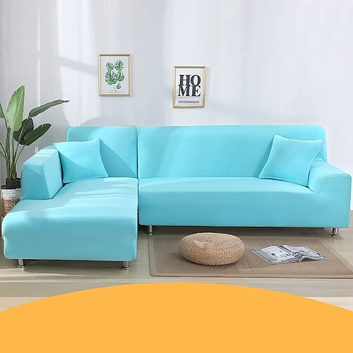 Wewoo Housse de canapé tout compris Universal Set Sofa Full Cover Add One Piece of Pillow CaseSize Two Seater 145-185cm Sky Blue