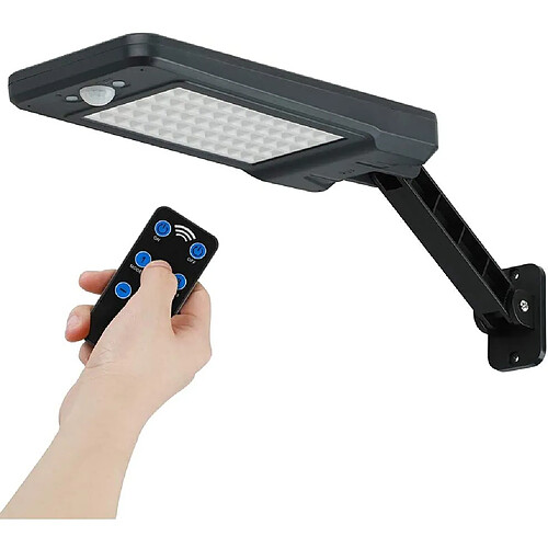 Universal Lampe solaire à LED étanche extérieure IP65 avec télécommande, lampe de sécurité solaire avec 60 LED, capteur de mouvement infrarouge Applique murale