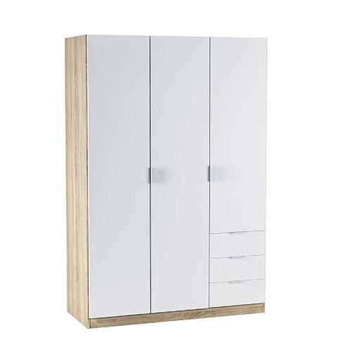 But Armoire ZOA 3 tiroirs et 3 portes Blanc et chêne