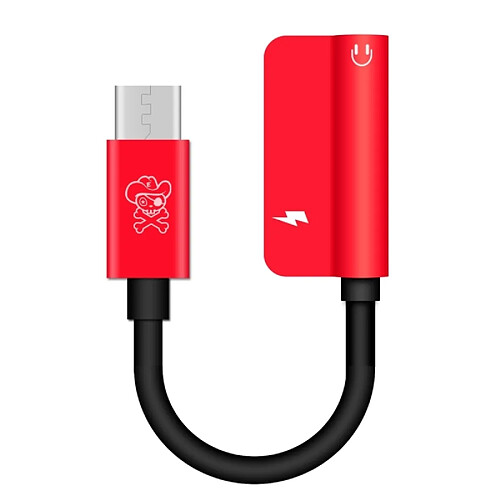 Wewoo Hat-Ptince Type-C à Type-C et câble adaptateur audio Jack Charge 3,5 mm, pour Galaxy, Google, LG, Sony, Huawei, Xiaomi, Lenovo et autres téléphones Android (Rouge)