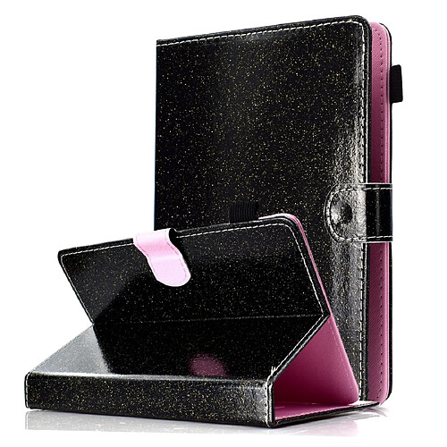 Wewoo Housse Coque Pour Tablette 10 pouces Vernis Paillettes Pochette horizontale en cuir avec support et fente carte Noir