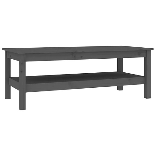 ComfortXL Table Basse Gris 110x50x40 Cm Bois Massif De Pin