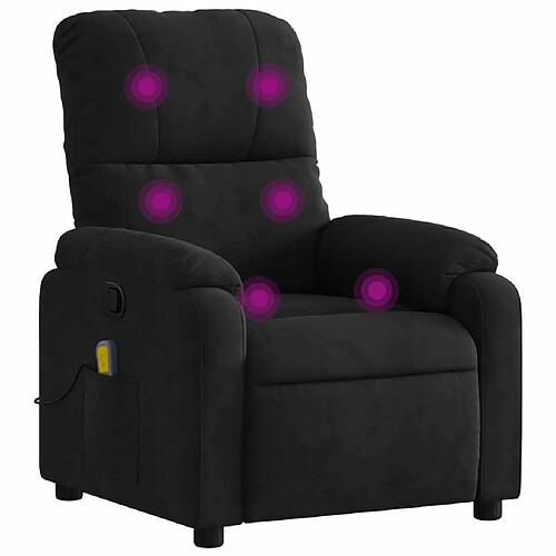 Maison Chic Fauteuil Relax pour salon, Fauteuil inclinable de massage noir tissu microfibre -GKD37081