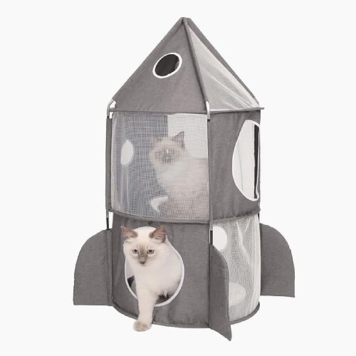 Cat-it CAT IT Tour a chat Fusee Vesper Rocket Ship - Gris