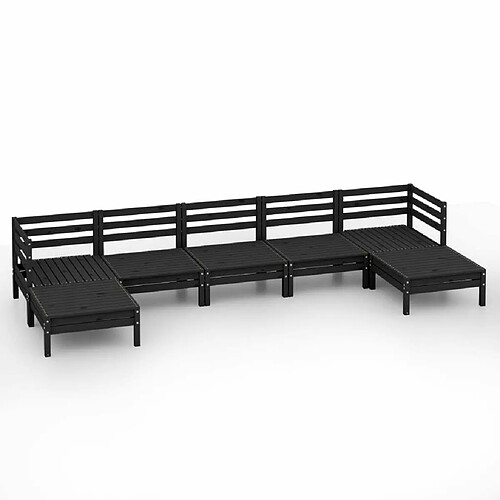 Maison Chic Salon de jardin 7 pcs - Table et chaises d'extérieur - Mobilier/Meubles de jardin Moderne Noir Bois de pin massif -MN87752