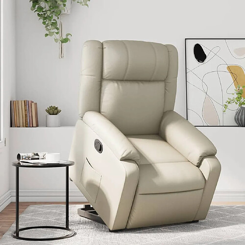 vidaXL Fauteuil inclinable Crème Similicuir