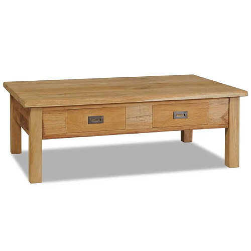 vidaXL Table basse teck massif 100x60x35 cm