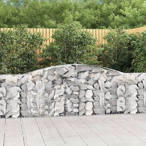 vidaXL Panier de gabions arqué 400x30x80/100 cm Fer galvanisé