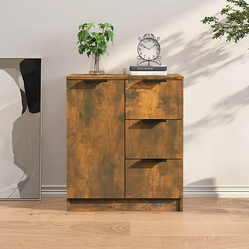 vidaXL Buffet Chêne fumé 60x30x70 cm Bois d'ingénierie