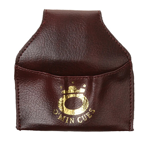 Billard Snooker Pool Cue PU Cuir Chalk Holder Pouch Bag Clip Brown