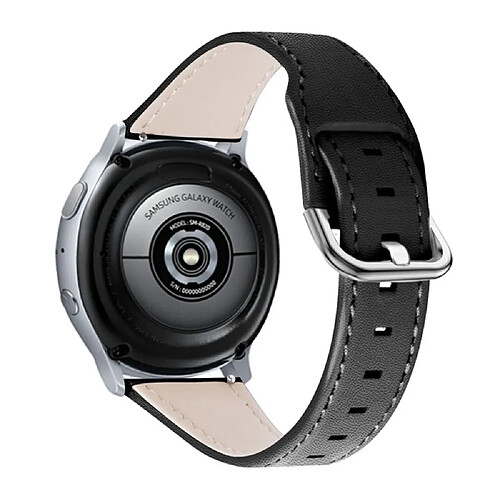 Bracelet en cuir véritable 22mm avec boucle, noir pour votre Samsung Galaxy Watch3 45mm/Samsung Galaxy Watch 46mm