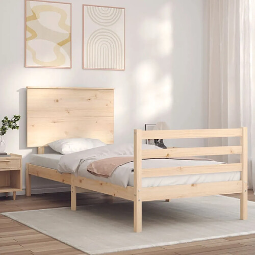 vidaXL Cadre de lit sans matelas 90x200 cm bois massif