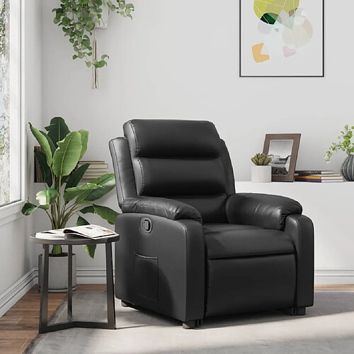 vidaXL Fauteuil inclinable Noir Similicuir