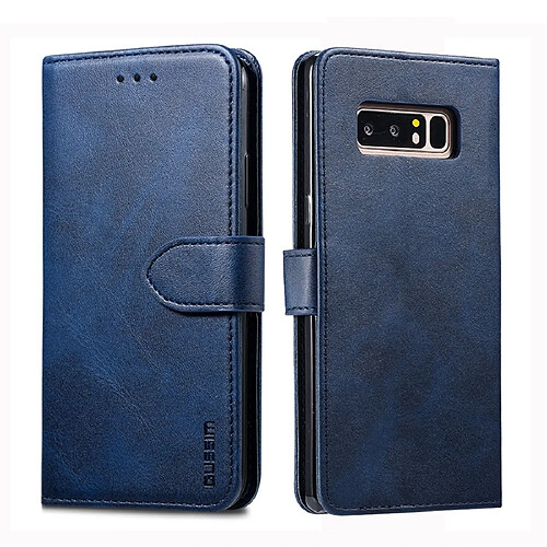 Wewoo Housse Coque Pour Galaxy Note 8 GUSSIM Business Style Étui en cuir à rabat horizontal avec support et fentes cartes et portefeuille bleu