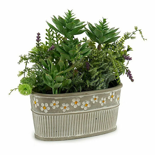 Ibergarden Plante décorative Gris Vert Ciment Plastique