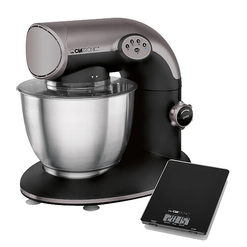 Robot Pâtissier Boulangerie Cuisine Ménager Multifonction Bol Inox 5,6L, , Noir/Gris, Clatronic, KM 3633