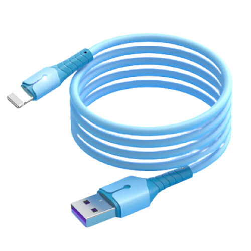 Cable USB Charge Rapide 3A Silicone Bleu 2m Pour iPhone 8 / X / XR / 11 / 12 / 13 / SE 2022 Little Boutik®