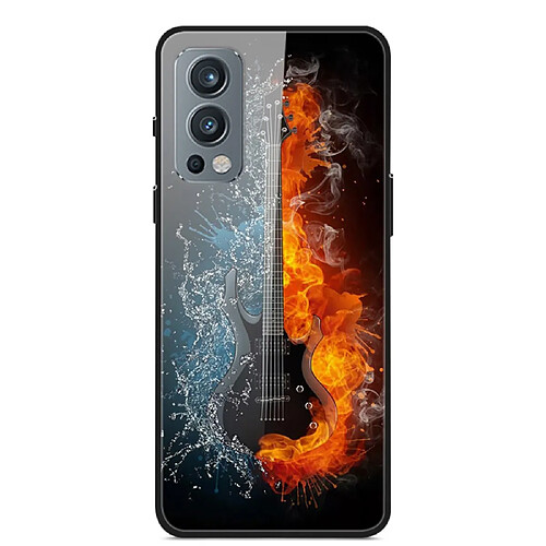 Coque en TPU antichoc avec support guitare feu de glace pour votre OnePlus Nord 2 5G