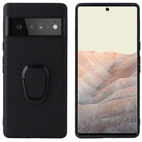 Coque en TPU + PU avec béquille, texture croisée/noir pour votre Google Pixel 6