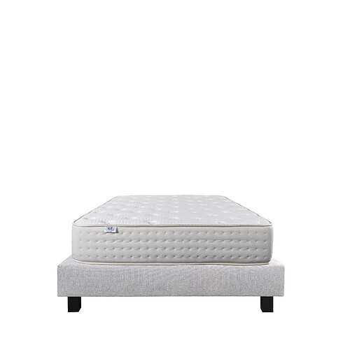 LUXURY LITERIE Ensemble matelas Purlux 160x200 cm + sommier gris ep20cm