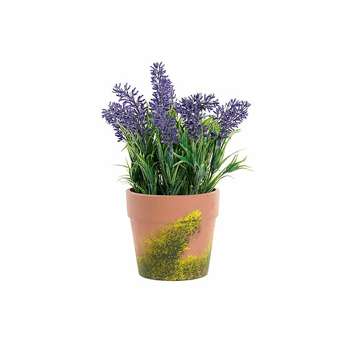 Plante décorative DKD Home Decor Vert PVC Terre cuite Lila