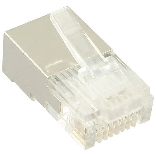 NEDIS Connecteurs blindés mâles RJ45 InLine® 8P4C pour câbles ronds, 100 pièces. Pack