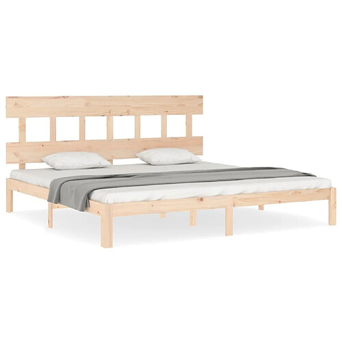 Maison Chic Cadre/structure de lit avec tête de lit pour adulte - Lit Moderne Chambre super king bois massif -MN82299