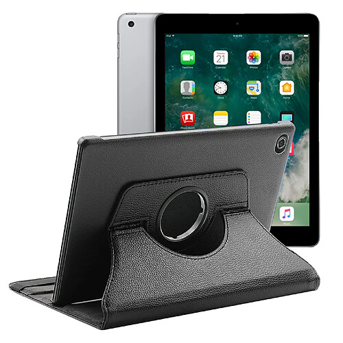 Etui rotatif en simili cuir pour iPad 5 9.7"(2017) (A1822/A1823) - Noir - Visiodirect -