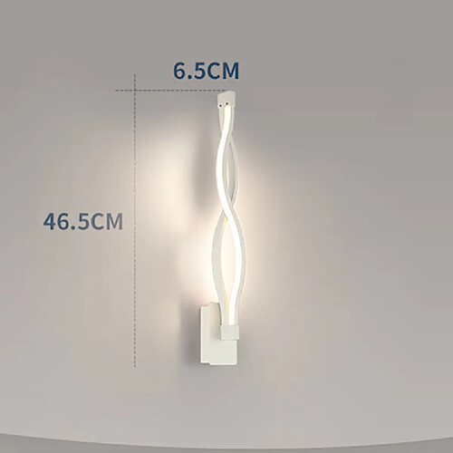 Universal Applique à LED ondulée, 16 W pour couloir, lampe de chevet pour escalier, lampe thermique