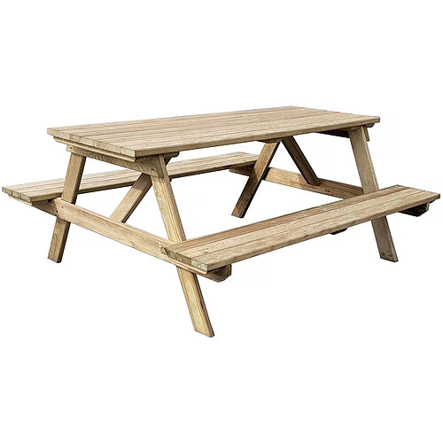 Habitat Et Jardin Table adulte pique-nique Gardenia - 180 x 150 x 75 cm - 6/8 personnes