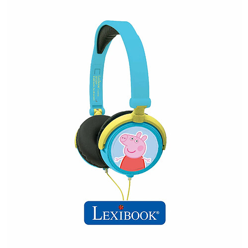 Lexibook Casque stéréo filaire pliable Peppa Pig avec limitation de volume d'écoute