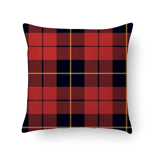 Alter Coussin avec impression numérique, 100% Made in Italy, Coussin de canapé décoratif, amovible et lavable, modèle Tartan - Lilas, cm 40x40x5