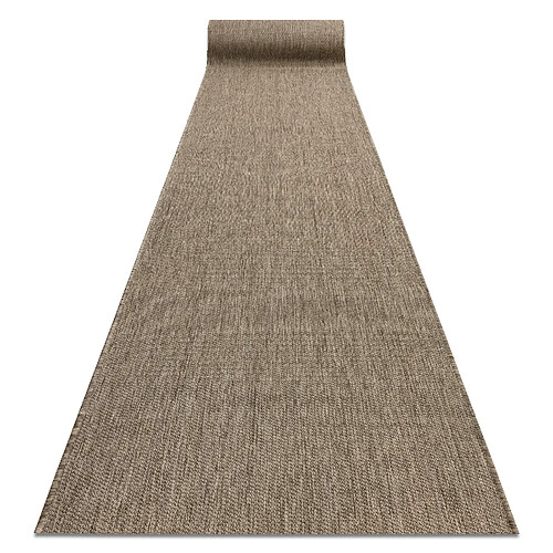 RUGSX TAPIS DE COULOIR SIZAL FLOORLUX modèle 20433 gris foncé LISSE 120 cm 120x300 cm