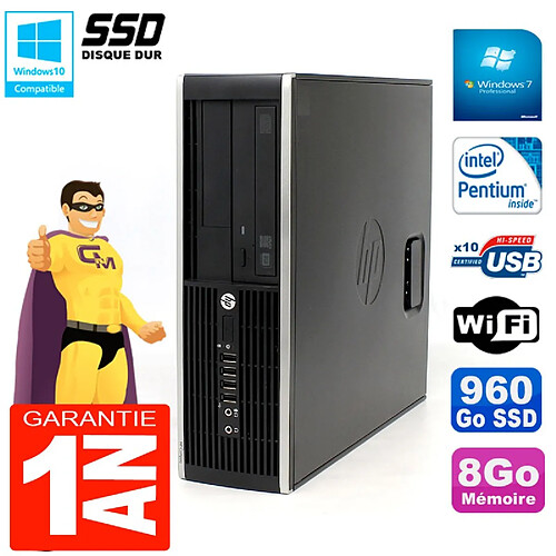 PC HP Compaq Pro 6200 SFF Intel G840 RAM 8Go 960 Go SSD Graveur DVD Wifi W7 · Occasion