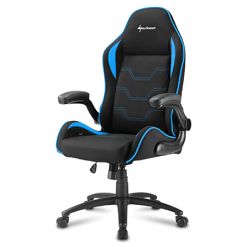 Sharkoon Elbrus 1 Siège Gamer 5 Roues Salle de Loisir et Jeu Pliable Tissu Métal Noir Bleu