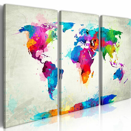 Paris Prix Tableau Imprimé World Map : An Explosion of Colors 40 x 60 cm