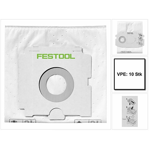 Festool SELFCLEAN SC FIS-CT 36/10 Sacs filtre pour aspirateurs mobiles CT 36 - 10 pcs. (496186)