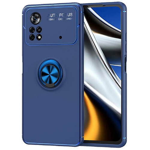 Coque en TPU anti-griffes, anti-choc avec béquille, bleu pour votre Xiaomi Poco X4 Pro 5G