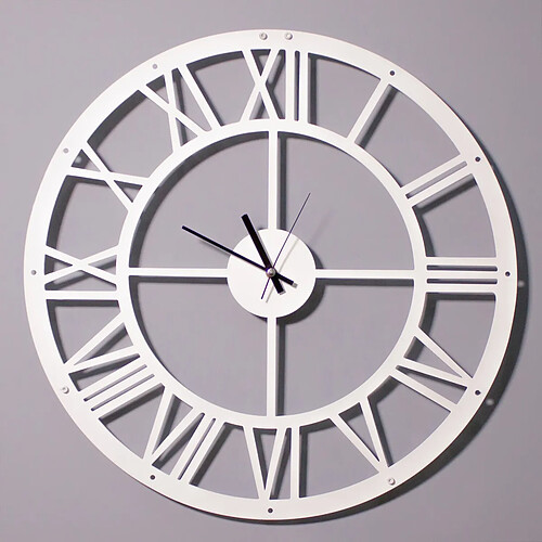 EPIKASA Horloge Murale Vintage 3, Blanc, Métal, 50x0,16x50 cm