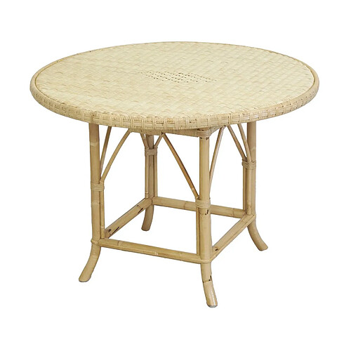 Aubry Gaspard Table ronde en rotin naturel Ø 120.