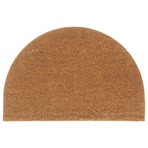 vidaXL Tapis de porte naturel demi-rond 60x90cm fibre de coco touffeté