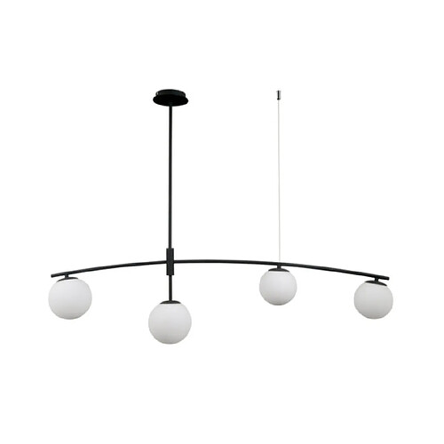 Luminaire Center Suspension Senai Verre,acier,aluminium Satiné noir