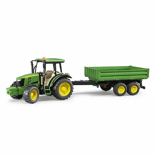 Bruder Tracteur John Deere 5115M avec Remorque à ridelles